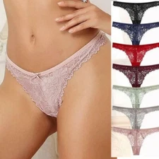 7Pcs Lot Women Floral Lace Bikini Thongs Sexy Panties G-string Briefs Underwear