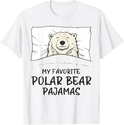 Favorite Polar Bear Pajamas, Napping Ice Bear Pajama T-Shirt Hoodie