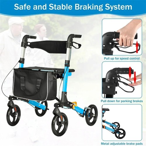 Foldable Rollator Walking Frame Mobility Walker Wheels Aid Elderly Disability AU - Picture 10 of 10