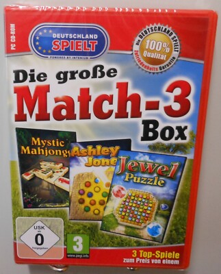 Die große Match 3 Box PC Spiel Software CD-ROM Drei spannende Versionen T104A