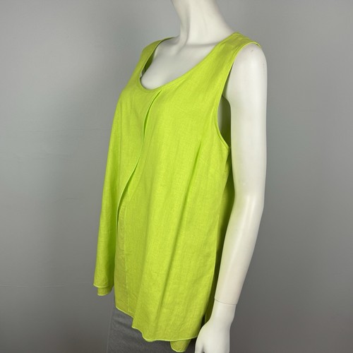 TS Taking Shaping Virtuelle Plus Size 12 Tank Top Singlet Lime Yellow Layered - Picture 3 of 10