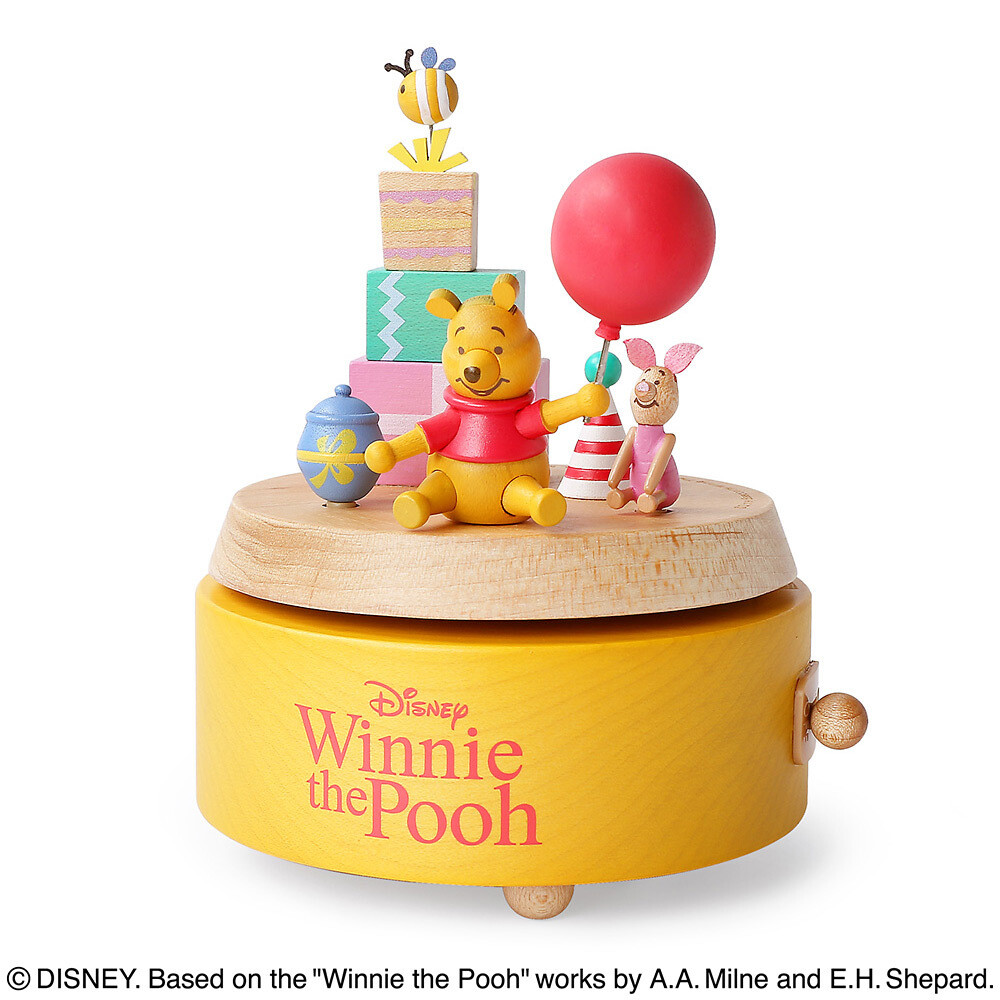 Disney Winnie the Pooh Mechanical Music Box Wooden Japan Limited