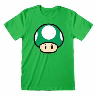 Men's Super Mario 1-UP Mushroom Green T-Shirt | eBay
