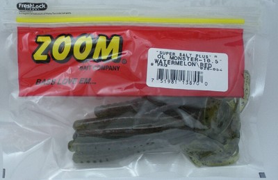 Zoom 026-054 10-1/2'' Ol Monster Worm Watermelon Seed Red 9CT