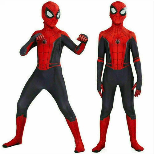 Children Spiderman Costume Boys Super Hero Fancy Dress Myers Cosplay Clothes UK - Picture 13 of 27