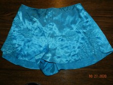 Vtg DELICATES Blue Lace High Waisted Shorts Panties Size Small Lingerie