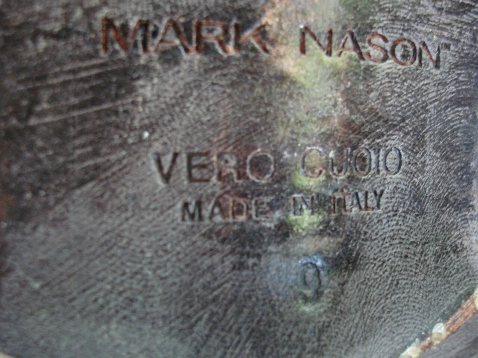 Mark Nason "Rock Never Dies" Black Leather w/White Stich Distressed Zip Boots 9M - Image 3 of 4