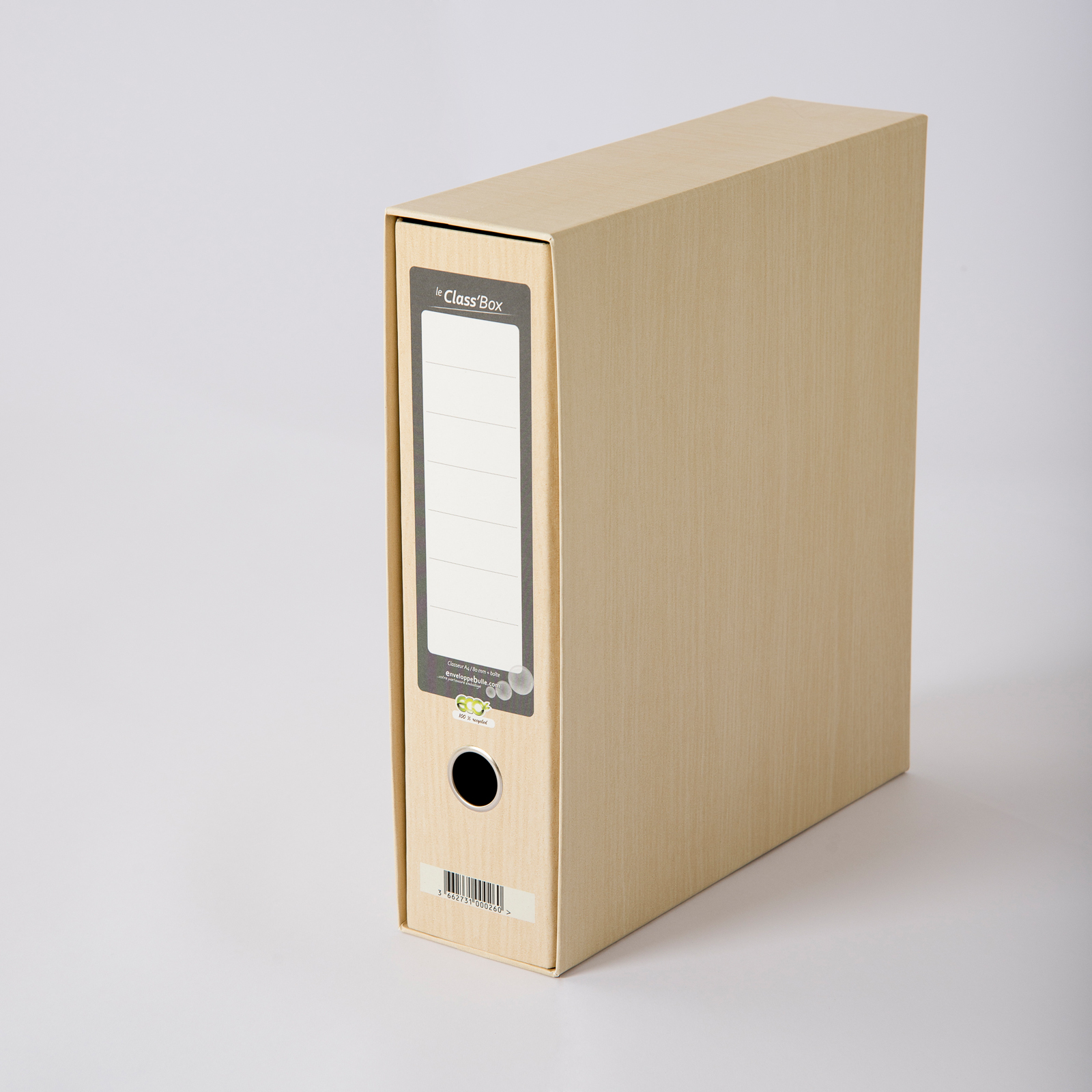 Classeur A4 avec sa boîte individuelle - Class'Box ECO 100% recyclé - dos 8 cm