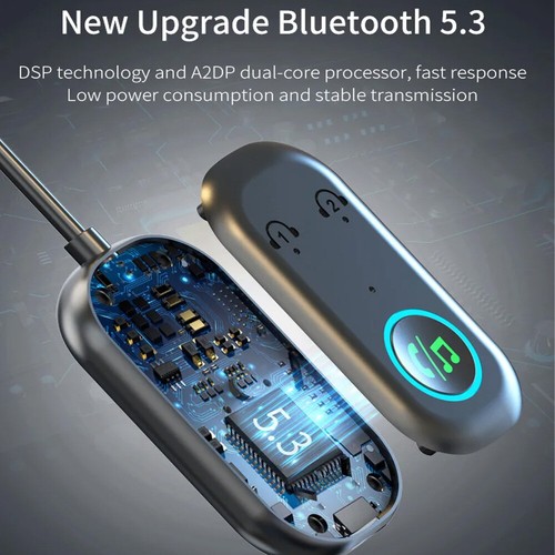 2-in-1 Bluetooth 5.3 Empfänger Auto Audio Adapter AUX Wireless 3.5mm Klinke KFZ - Afbeelding 15 van 19