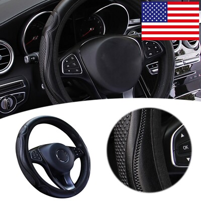 Breathable Car Auto Steering Wheel Cover Leather Protector Anti-slip Accessories