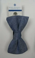 RYAN SEACREST DISTINCTION Sardina Seasonal Solid Blue Bow Tie NEW