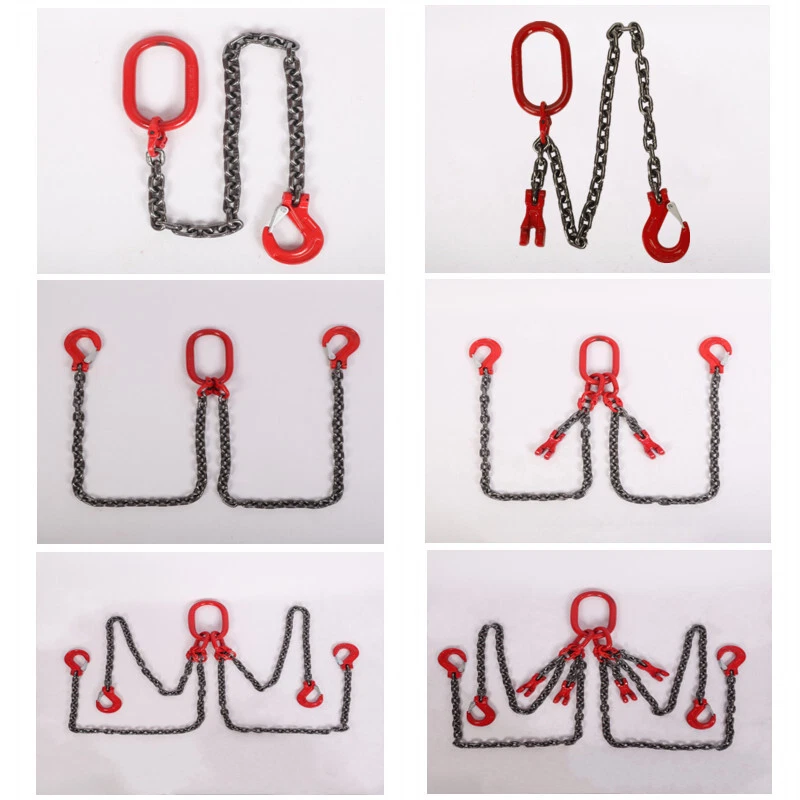 Kettengehänge Anschlagkette Krankette 8mm 1-2-4-Strang 1M 2M Tragkraft 2-3-5T DE - Bild 2 von 4