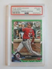 2018 TOPPS BOWMAN HOLIDAY GREEN JUAN SOTO RC!! 1/99!! 1/1!! PSA 9!! FIRST ONE!!