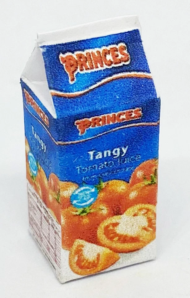 Poupées Maison Tomate Jus Petit Vide Fait Main Carton Miniature Cuisine Tumdee - Photo 2/4