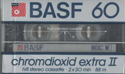 BASF 60 MC Chromdioxid extra II Hifi stereo Musikcassette NEU Original verpackt