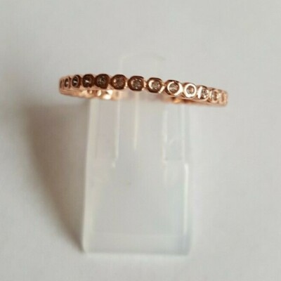 Silberring 925 Silber, Eternity Ring mit CZ, vergoldet, Gr.49 bis Gr.69