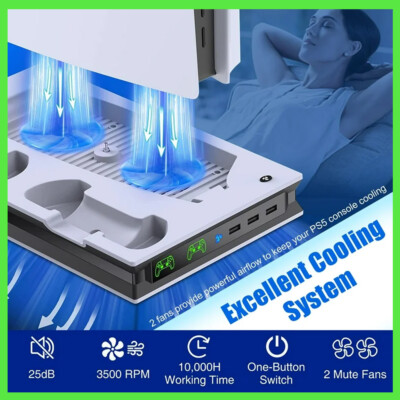 PS5 Vertical Stand mit Lüfter&PS5 Controller Ladestation PS5 Ständer PS5 Zubehör