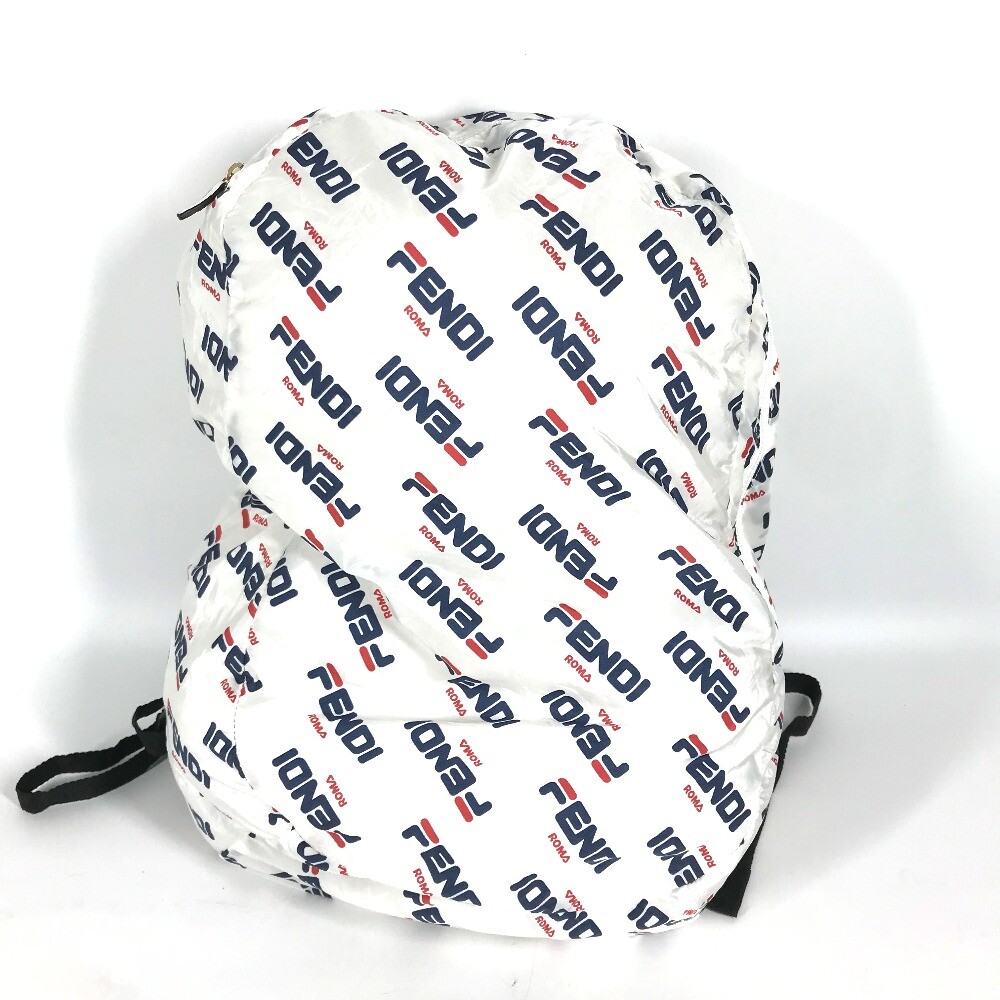 FENDI backpack bag FILA collaboration With porch Backpack Nylon White/Navy x Red Fendi | Bags | Fendi Backpack Bag Fila Collaboration With  main image 3