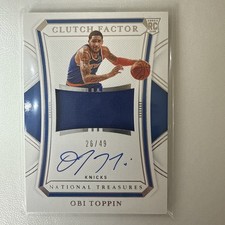 2020 Panini NBA National Treasures - Clutch Factor Signatures Obi Toppin /49(RC)