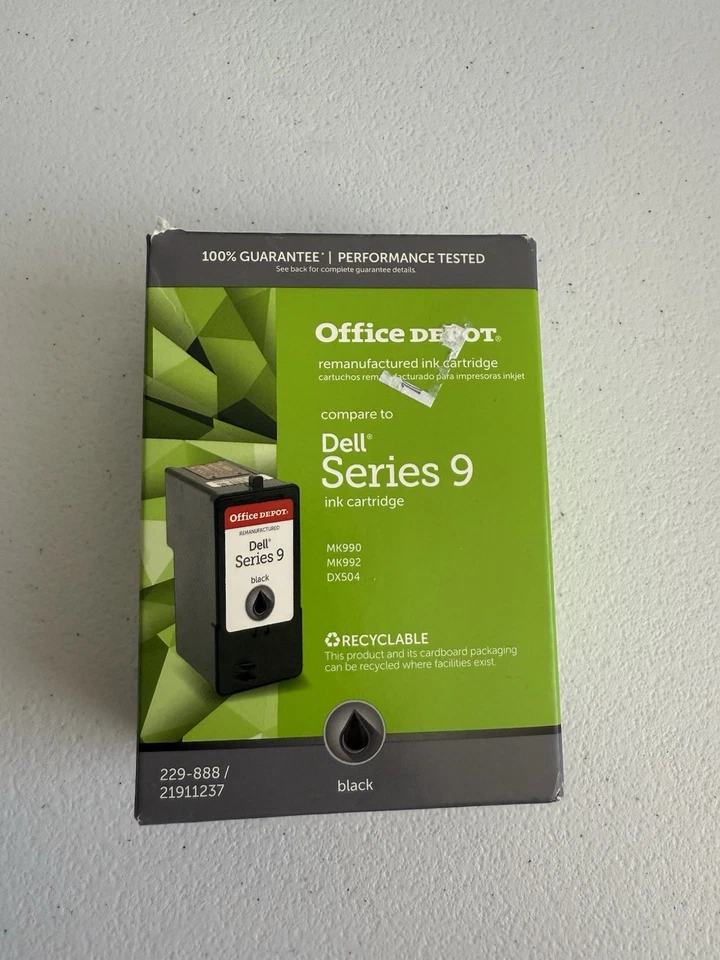 Lote de 4 cartuchos de tinta negra Office Depot compatibles con Dell Serie 9 nuevos en caja Foto 3 de 4