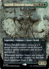 Aatchik, Emerald Radian FOIL BORDERLESS Aetherdrift Magic MTG NM