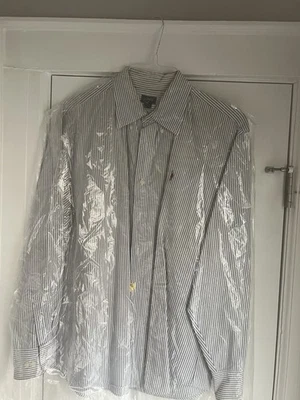 Men's Large J Crew Blue Striped Long Sleeve Shirt Laundered - Image 1 of 4