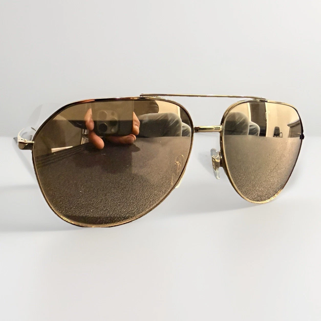 Dolce Gabbana — Dolce & Gabbana DG2166 K02/F9 18K Gold Plated Aviator Sunglasses 61-14 Italy