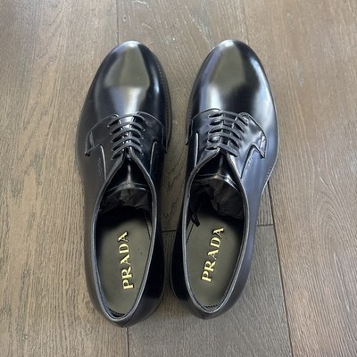 Prada Formale Spazzolato Plain Toe Derby shoes Size 11 1/2