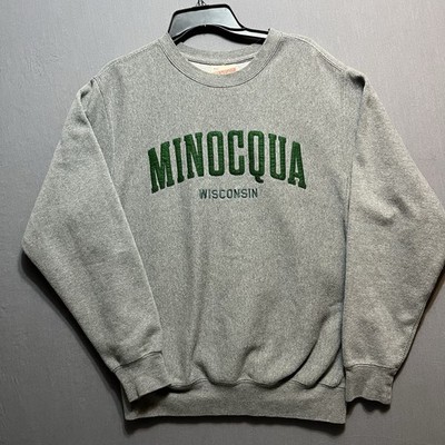 Vintage Minocqua Wisconsin Crewneck Sweater MV Sport Pro Weave Men s Size Small