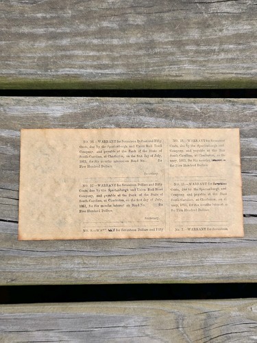 Banconota riproduzione 5 dollari 1862 "Associazione Prestito Fioriera Cotone" - Foto 2 di 2