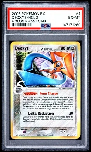 2006 Pokemon Holon Phantoms Deoxys Defense 4 Holo FRESHLY GRADED PSA 6 EX-MT