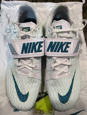 Nike Zoom HJ Elite High Jump Track Spikes Mens 9.5 White Teal Shoes FZ9636-100