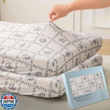 SDY Floral Crib Sheets,Microfiber Jersey Crib Bed Sheets 52" 28" 8",Toddler B