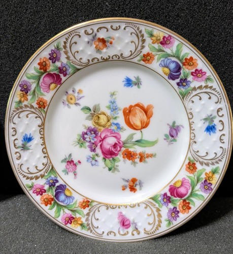 (2) Antique 1918-29 Schumann Bavaria EMPRESS DRESDEN Porcelain Bread Plates, Ø6" - Picture 2 of 5