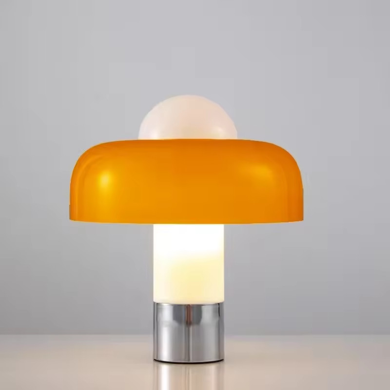 Lampadaire champignon LED en verre opale blanc style nordique H150cm