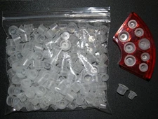 Tattoo Ink Caps Cups 100 Small 100 Medium Red Holder 200pc Set