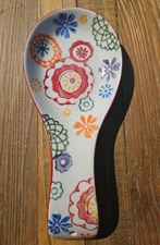 PIER ONE Zinnia Floral Multicolored Spoon Rest Excellent Condition