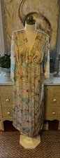 VTG Vanity Fair 2-pc Pastel Nylon Floral House Dress Robe  Nightgown Set-M