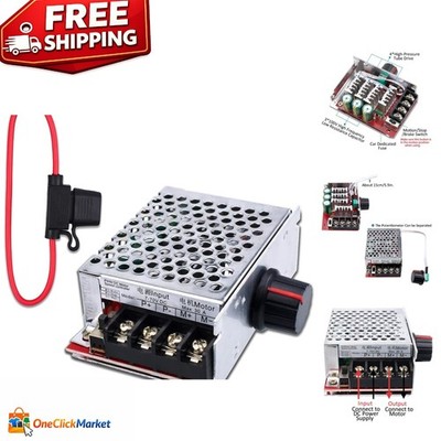 Compact 7-70V DC Motor Speed Controller with 30A Fuse - Adjustable Speed Control