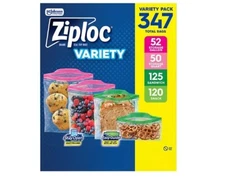 Ziploc Easy Open Bags Variety Pack with New Stay Open Design, 347 ct.