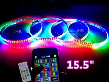 JHB 4x 15.5" IP68 DOUBLE ROW CHASING FLOW Multi-function LED Wheel Rings Lights