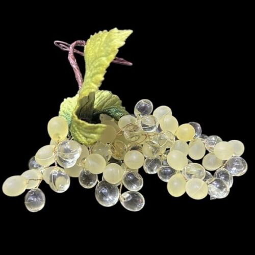 Remplissage bol à fruits MCM vintage Lucite acrylique raisins vert 5 grappes milieu du siècle - Photo 10 sur 10