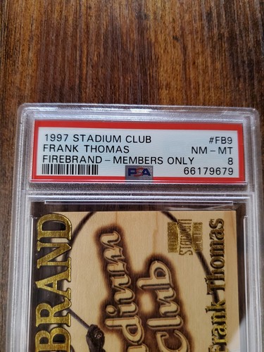 1997 Stadium Club FRANK THOMAS PSA 8 Members Only card Firebrand Insert CHICAGO - Picture 2 of 3