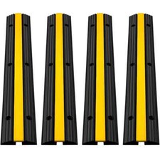 VEVOR 1-Channel Rubber Cable Protector Ramps 22046 lbs. Loading Cable 4-Pieces 