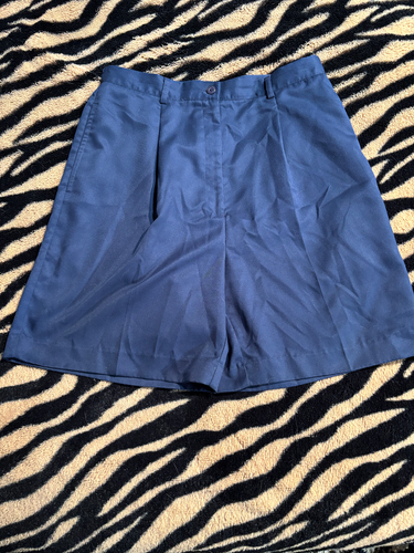 Palmland Club Vintage 80s 90s high waisted pleated baggy blue mom shorts sz 12 - Picture 2 of 8