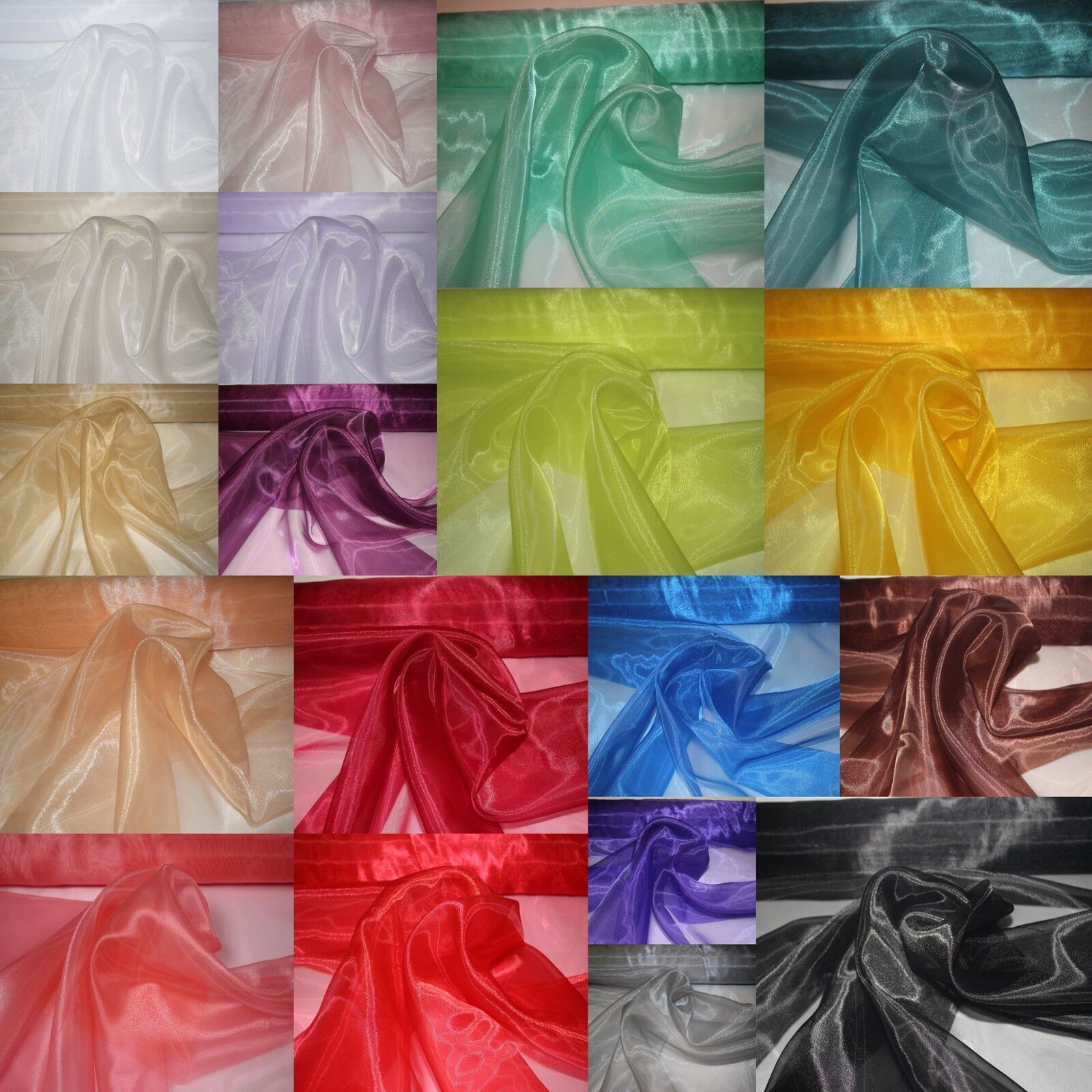 137cm hochwertige Organza-Stickerei ecru ca