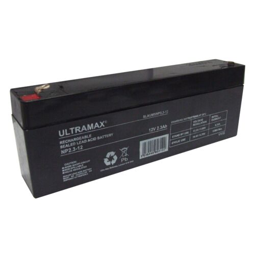 UltraMax NP2.3-12 12V 2.3Ah 20hr Sealed Lead Acid Rechargeable Battery - Picture 1 of 3