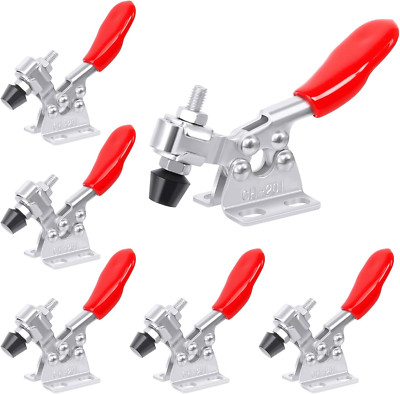 6Pcs Kniehebelspanner Schnellspanner GH-201 Horizontal Toggle Clamp 90 Kg /198Lb