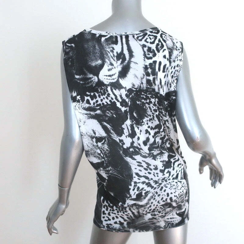 Top Stella McCartney blanco/negro estampado animal jersey talla 38 túnica sin mangas Foto 4 de 4
