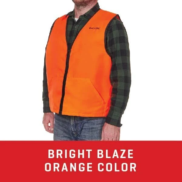 X Large Blaze Orange Hunting Apparel Safety Vest Fits Chests up to 52 Inches - Image 3 of 4